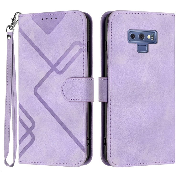 Line Pattern Skin Feel Leather Phone Case, For Samsung Galaxy S10+, For Samsung Galaxy S10, For Samsung Galaxy Note9, For Samsung Galaxy A6 2018