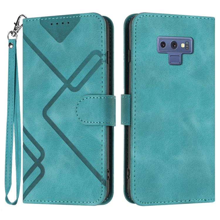 Line Pattern Skin Feel Leather Phone Case, For Samsung Galaxy S10+, For Samsung Galaxy S10, For Samsung Galaxy Note9, For Samsung Galaxy A6 2018