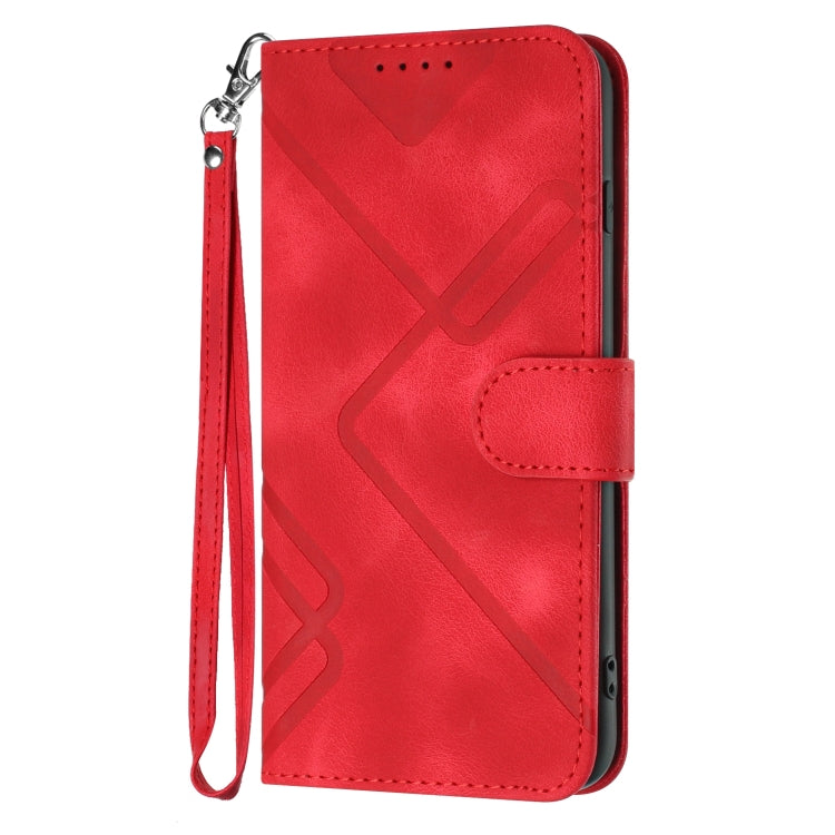 Line Pattern Skin Feel Leather Phone Case, For Samsung Galaxy S10+, For Samsung Galaxy S10, For Samsung Galaxy Note9, For Samsung Galaxy A6 2018