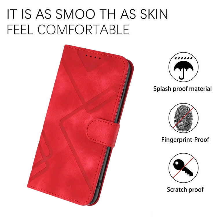 Line Pattern Skin Feel Leather Phone Case, For Samsung Galaxy S10+, For Samsung Galaxy S10, For Samsung Galaxy Note9, For Samsung Galaxy A6 2018
