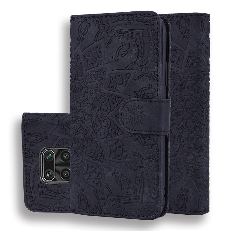 Embossed Sunflower Pattern Horizontal Flip PU Leather Case with Holder & Card Slots & Wallet & Lanyard, For Xiaomi Redmi Note 9 Pro Max, For Xiaomi Mi CC9 Pro / Mi Note 10 / Mi Note 10 Pro, For Huawei Mate 30 Pro
