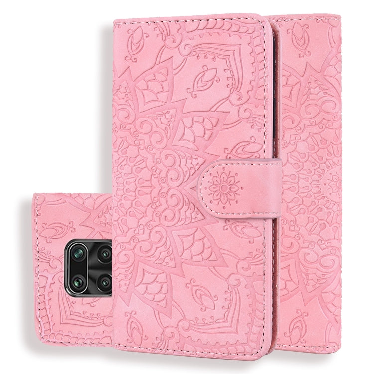 Embossed Sunflower Pattern Horizontal Flip PU Leather Case with Holder & Card Slots & Wallet & Lanyard, For Xiaomi Redmi Note 9 Pro Max, For Xiaomi Mi CC9 Pro / Mi Note 10 / Mi Note 10 Pro, For Huawei Mate 30 Pro