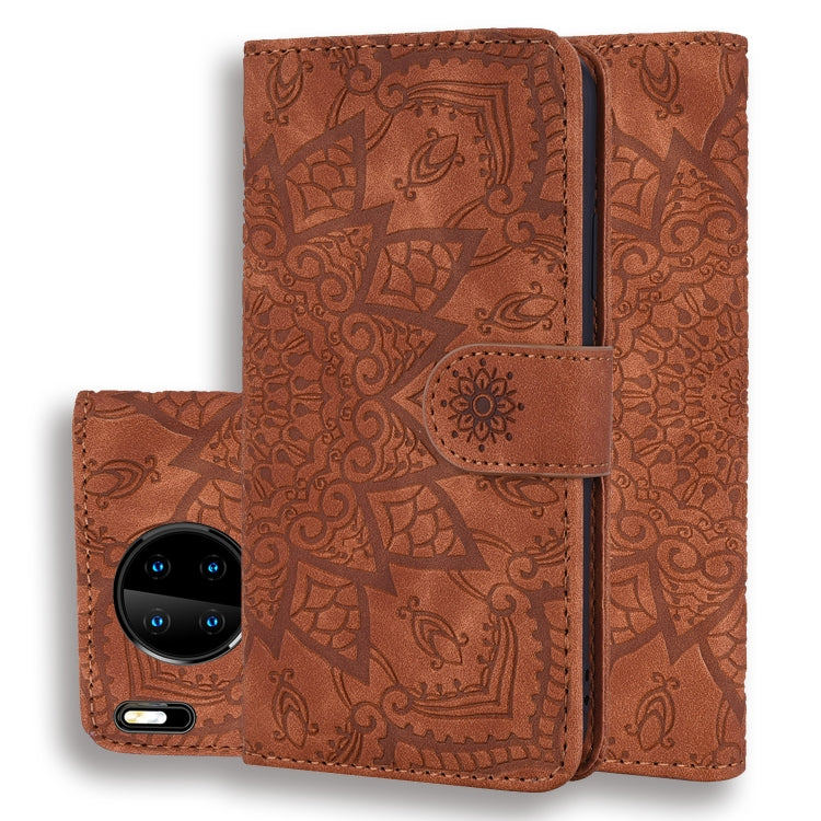 Embossed Sunflower Pattern Horizontal Flip PU Leather Case with Holder & Card Slots & Wallet & Lanyard, For Xiaomi Redmi Note 9 Pro Max, For Xiaomi Mi CC9 Pro / Mi Note 10 / Mi Note 10 Pro, For Huawei Mate 30 Pro