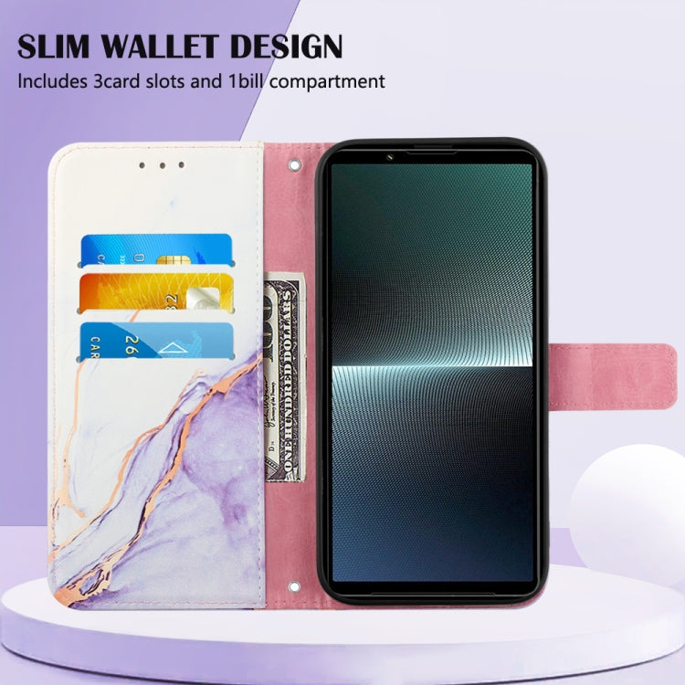 PT003 Marble Pattern Flip Leather Phone Case, For Sony Xperia 1 V, For Sony Xperia 10 V, For Sony Xperia 10 IV