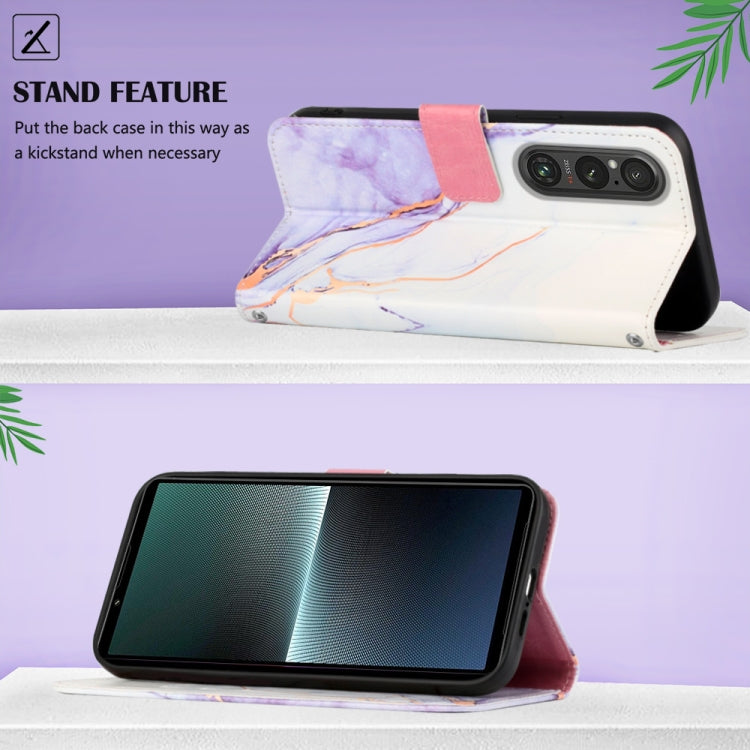 PT003 Marble Pattern Flip Leather Phone Case, For Sony Xperia 1 V, For Sony Xperia 10 V, For Sony Xperia 10 IV