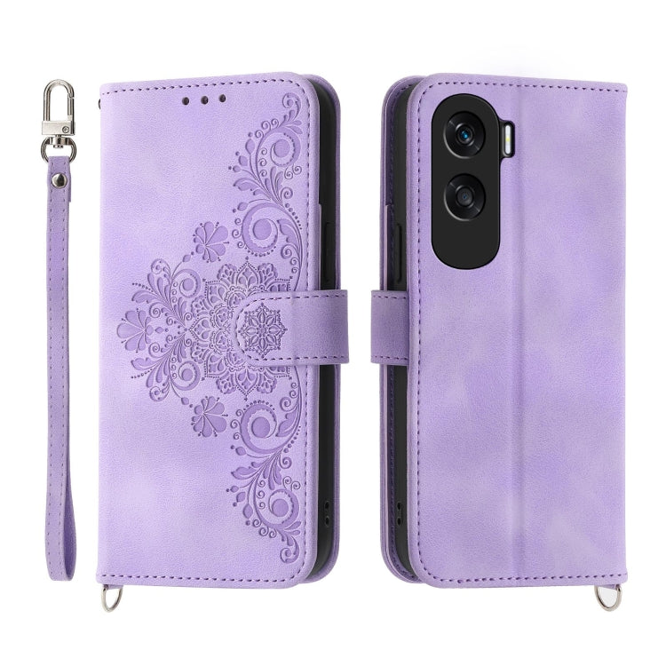 Skin Feel Flowers Embossed Wallet Leather Phone Case, For Honor X40i 5G / Play7T Pro, For Honor Magic5 Pro, For Honor Magic5, For Honor X8a 4G