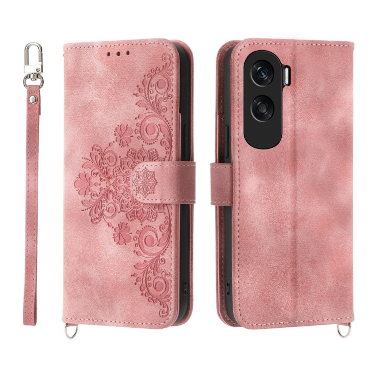 Skin Feel Flowers Embossed Wallet Leather Phone Case, For Honor X40i 5G / Play7T Pro, For Honor Magic5 Pro, For Honor Magic5, For Honor X8a 4G