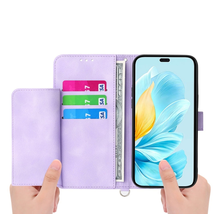 Skin Feel Flowers Embossed Wallet Leather Phone Case, For Honor Magic6 Pro, For Honor X8b, For Honor 100 Pro, For Honor 100