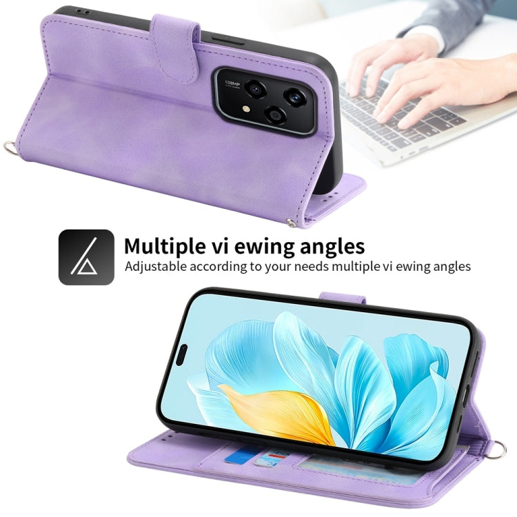 Skin Feel Flowers Embossed Wallet Leather Phone Case, For Honor Magic6 Pro, For Honor X8b, For Honor 100 Pro, For Honor 100