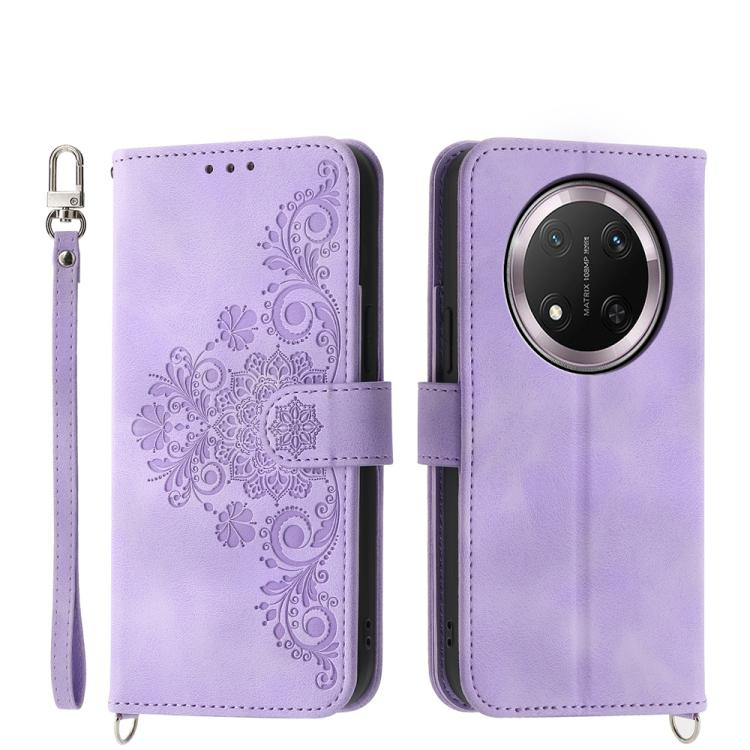 Skin Feel Flowers Embossed Wallet Leather Phone Case, For Honor 300 Pro / 300 Ultra, For Honor X60i, For Honor X6b, For Honor 200 Lite Global