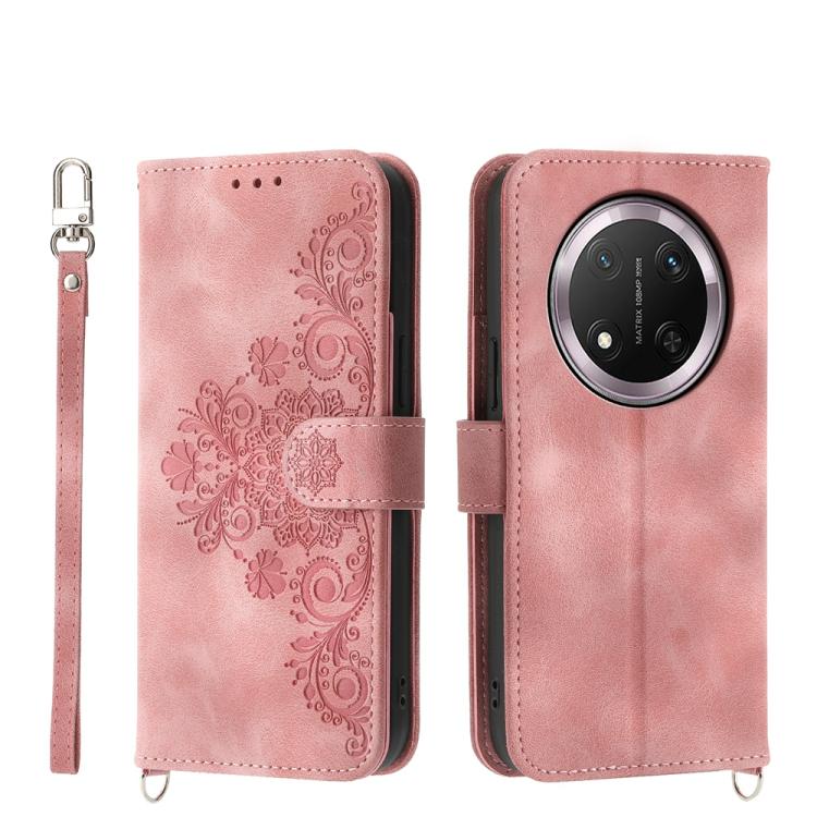 Skin Feel Flowers Embossed Wallet Leather Phone Case, For Honor 300 Pro / 300 Ultra, For Honor X60i, For Honor X6b, For Honor 200 Lite Global