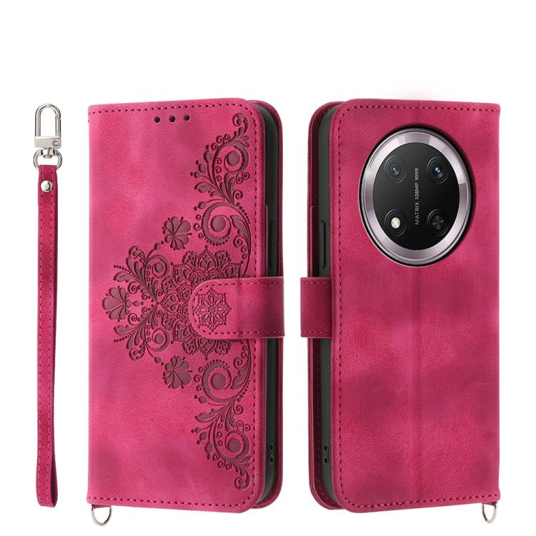 Skin Feel Flowers Embossed Wallet Leather Phone Case, For Honor 300 Pro / 300 Ultra, For Honor X60i, For Honor X6b, For Honor 200 Lite Global