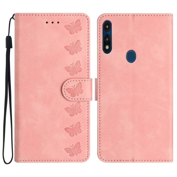 Seven Butterflies Embossed Leather Phone Case, For Motorola Moto G9, For Motorola Moto E 2020, For Motorola Edge+ 2020, For Motorola Moto G8 Play