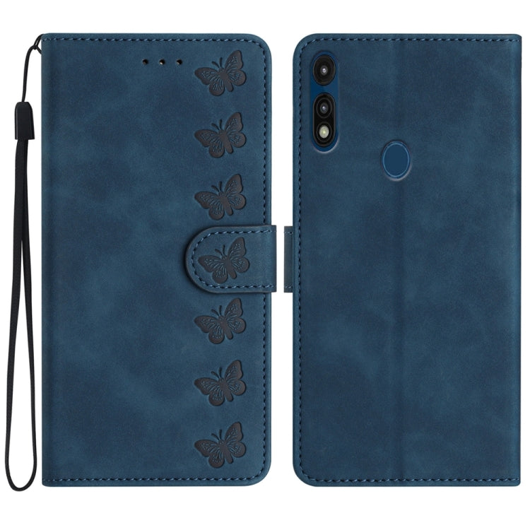 Seven Butterflies Embossed Leather Phone Case, For Motorola Moto G9, For Motorola Moto E 2020, For Motorola Edge+ 2020, For Motorola Moto G8 Play