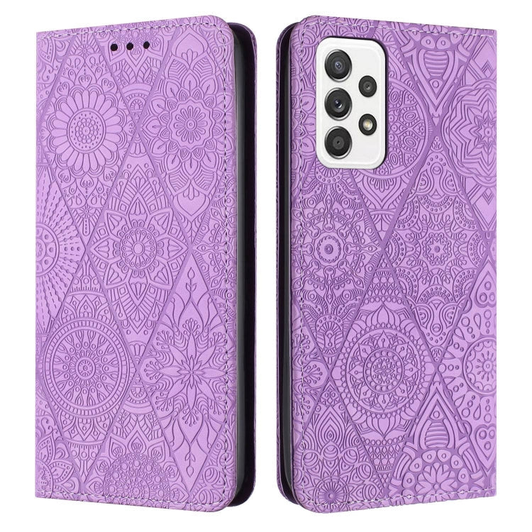 Ethnic Embossed Adsorption Leather Phone Case, For Samsung Galaxy A22 5G, For Samsung Galaxy A23, For Samsung Galaxy A24 4G, For Samsung Galaxy A32 4G