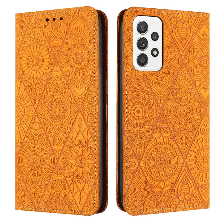 Ethnic Embossed Adsorption Leather Phone Case, For Samsung Galaxy A22 5G, For Samsung Galaxy A23, For Samsung Galaxy A24 4G, For Samsung Galaxy A32 4G