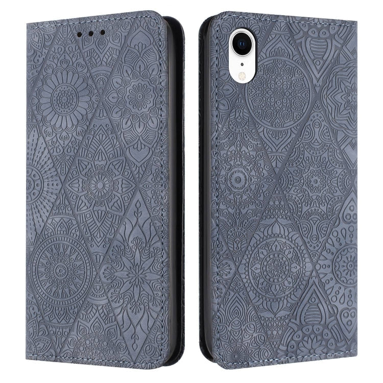 Ethnic Embossed Adsorption Leather Phone Case, For iPhone X / XS, For iPhone XR, For iPhone XS Max, For iPhone SE 2022 / 7 / 8