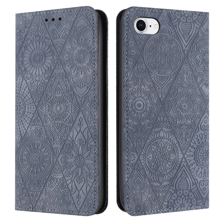 Ethnic Embossed Adsorption Leather Phone Case, For iPhone X / XS, For iPhone XR, For iPhone XS Max, For iPhone SE 2022 / 7 / 8