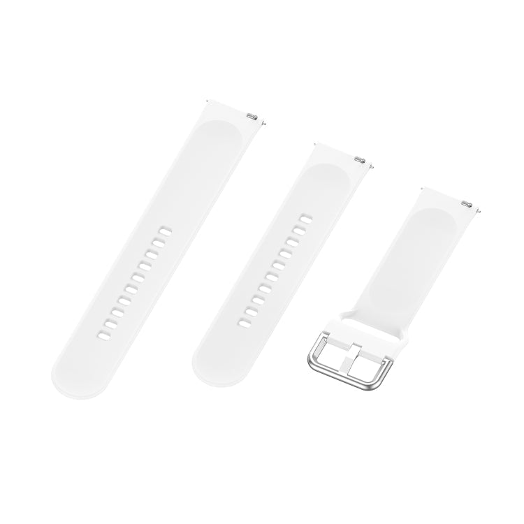 22mm Universal Silver Buckle Silicone Replacement Wrist Strap, S