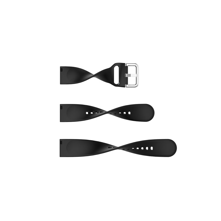 22mm Universal Silver Buckle Silicone Replacement Wrist Strap, S
