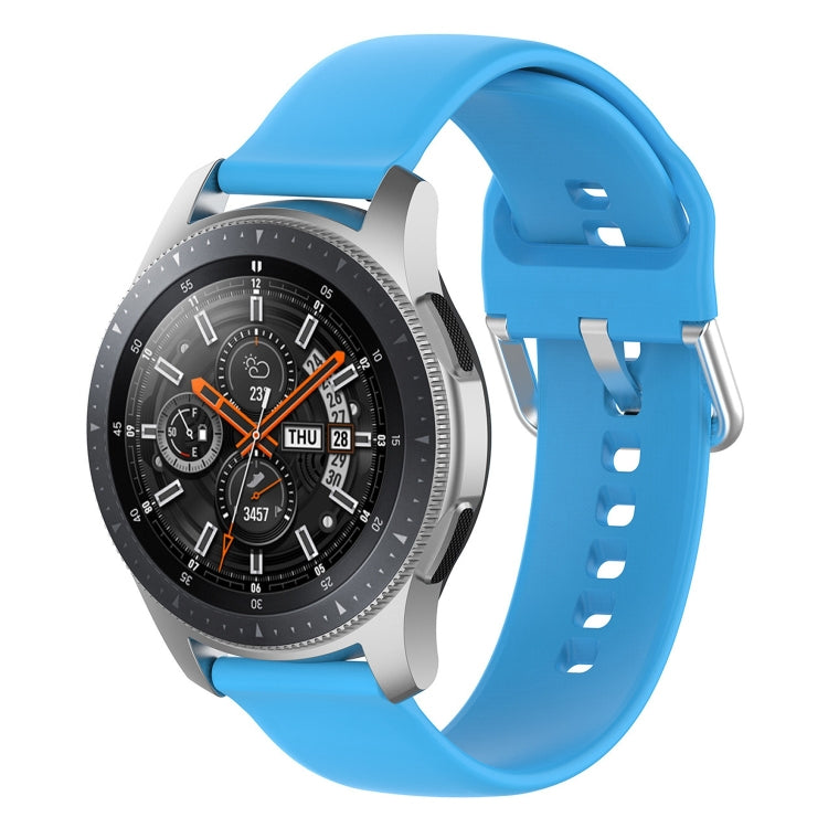 22mm Universal Silver Buckle Silicone Replacement Wrist Strap, S
