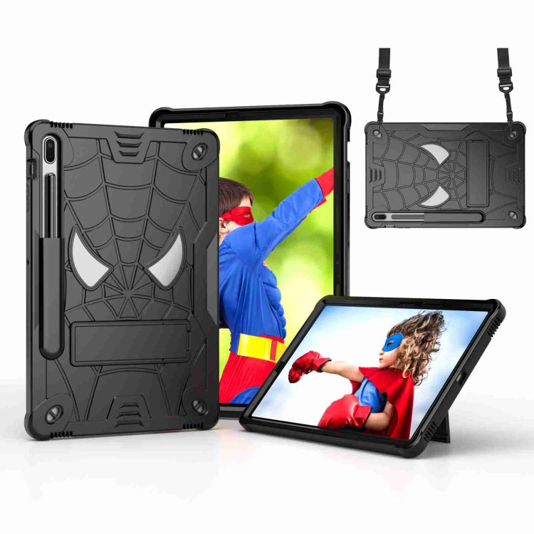 Spider Texture Silicone Hybrid PC Tablet Case with Shoulder Strap, For Samsung Galaxy Tab S7 FE / S7+ / S8+, For Samsung Galaxy Tab S7 / S8