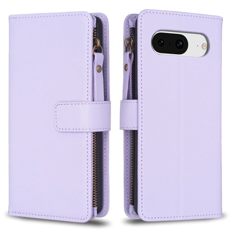 9 Card Slots Zipper Wallet Leather Flip Phone Case, For Google Pixel 8 Pro, For Google Pixel 8, For Google Pixel 7a, For Google Pixel 7 Pro