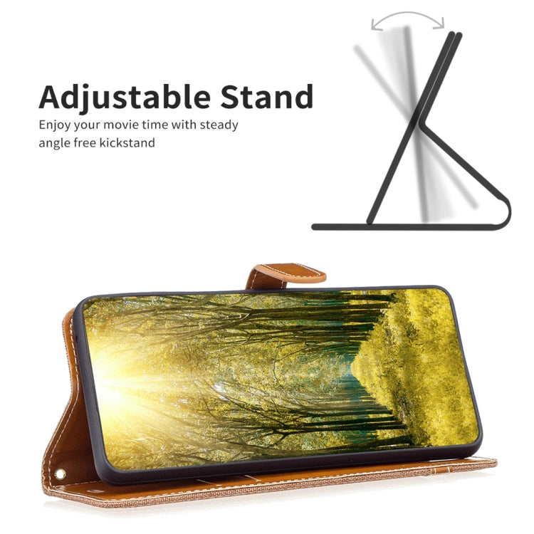 Color Block Denim Texture Leather Phone Case, For Xiaomi Redmi Note 13 Pro 4G Global, For Xiaomi Redmi 13C