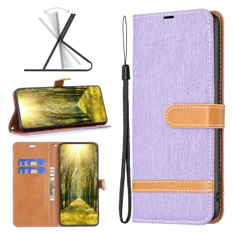 Color Block Denim Texture Leather Phone Case, For Xiaomi Redmi Note 13 Pro 4G Global, For Xiaomi Redmi 13C