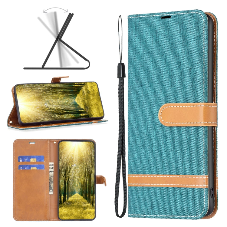 Color Block Denim Texture Leather Phone Case, For Xiaomi Redmi Note 13 Pro 4G Global, For Xiaomi Redmi 13C