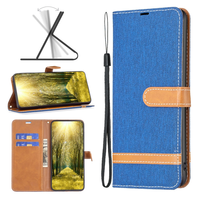 Color Block Denim Texture Leather Phone Case, For Xiaomi Redmi Note 13 Pro 4G Global, For Xiaomi Redmi 13C