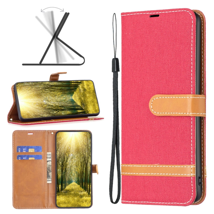 Color Block Denim Texture Leather Phone Case, For Xiaomi Redmi Note 13 Pro 4G Global, For Xiaomi Redmi 13C