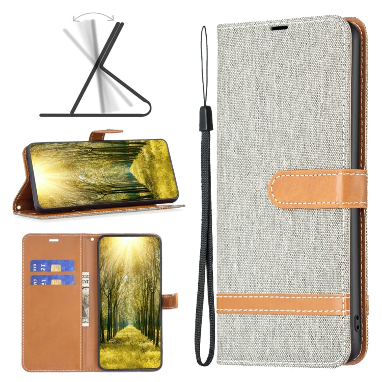 Color Block Denim Texture Leather Phone Case, For Xiaomi Redmi Note 13 Pro 4G Global, For Xiaomi Redmi 13C