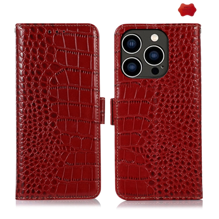 Crocodile Top Layer Cowhide Leather Phone Case, For iPhone 16 Pro, For iPhone 16 Plus, For iPhone 16, For iPhone 15 Pro Max, For iPhone 15 Pro, For iPhone 15 Plus