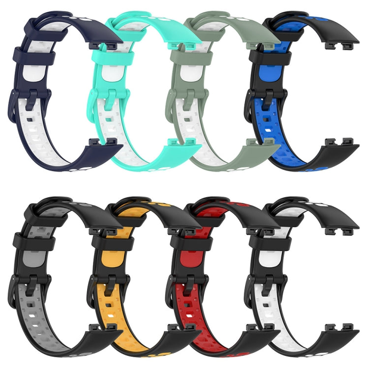 Two Color Silicone Watch Band, For Huawei Band 10 / 9 / 8