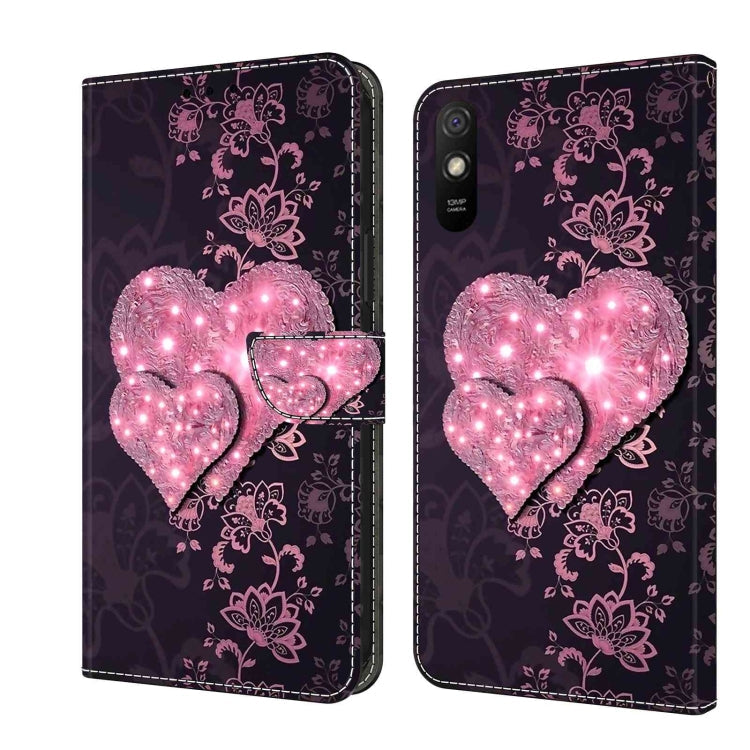 Crystal 3D Shockproof Protective Leather Phone Case, For Xiaomi Redmi 9A