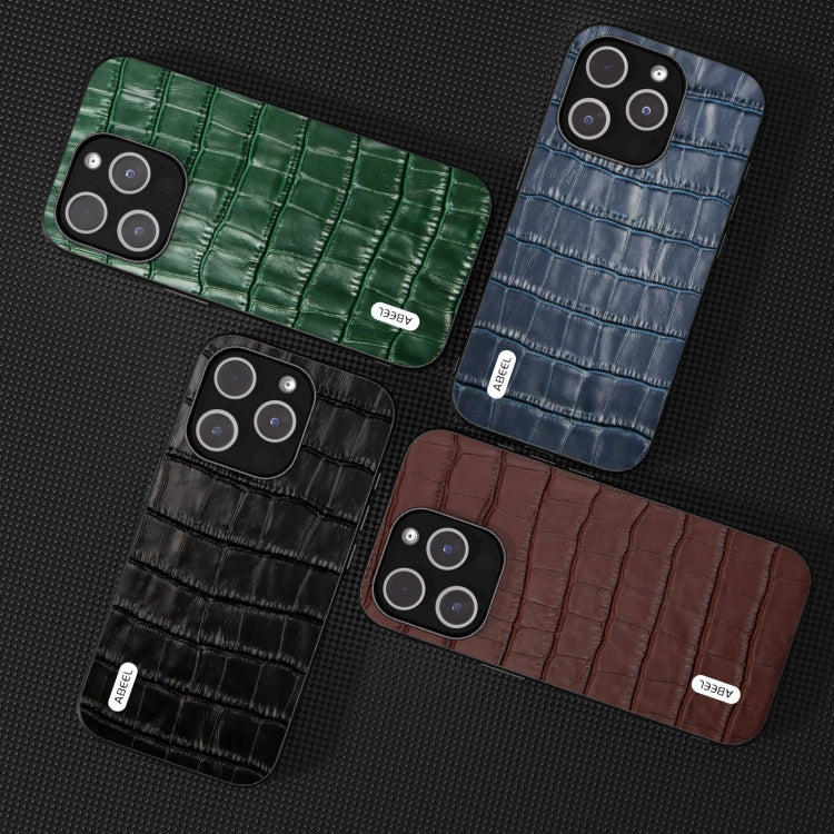 ABEEL Crocodile Texture Genuine Leather Phone Case, For iPhone 15 Plus, For iPhone 15, For iPhone 14 Plus, For iPhone 14, For iPhone 14 Pro, For iPhone 14 Pro Max