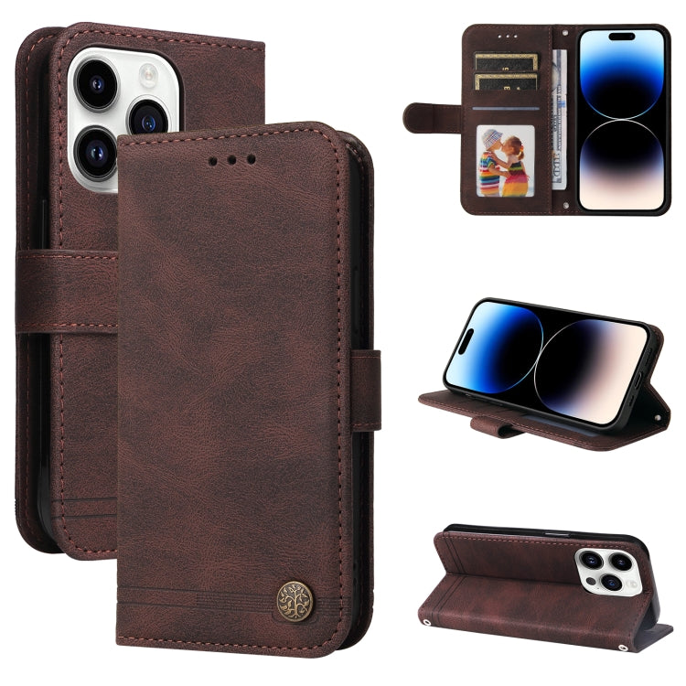 Skin Feel Life Tree Leather Phone Case, For iPhone 16, For iPhone 15 Pro Max, For iPhone 15 Pro, For iPhone 15 Plus
