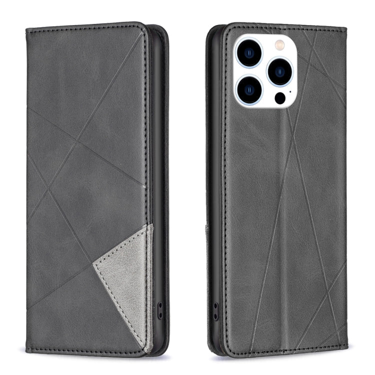 Rhombus Texture Magnetic Leather Phone Case, For iPhone 16 Pro Max, For iPhone 16 Pro, For iPhone 16 Plus, For iPhone 16