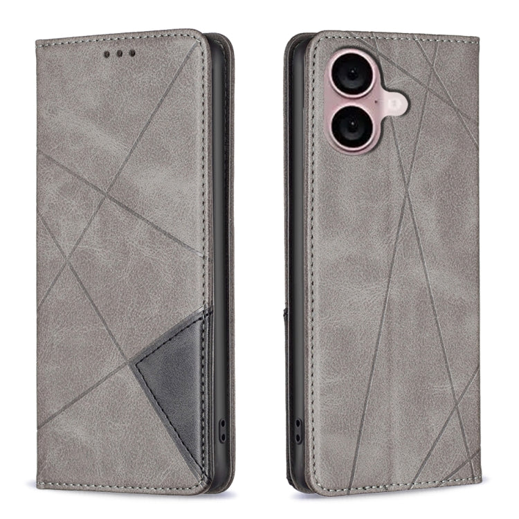 Rhombus Texture Magnetic Leather Phone Case, For iPhone 16 Pro Max, For iPhone 16 Pro, For iPhone 16 Plus, For iPhone 16