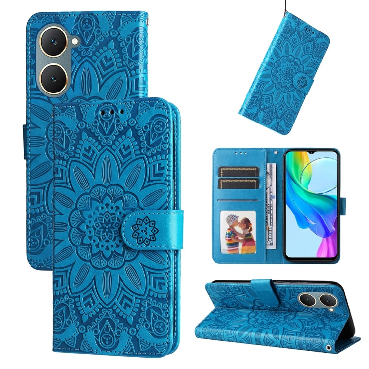 Embossed Sunflower Leather Phone Case, For vivo Y200 / V29e Global, For vivo Y17s, For vivo Y36 4G / 5G Foreign, For vivo Y78 5G Foreign