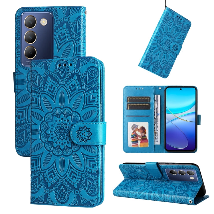 Embossed Sunflower Leather Phone Case, For vivo Y200 / V29e Global, For vivo Y17s, For vivo Y36 4G / 5G Foreign, For vivo Y78 5G Foreign