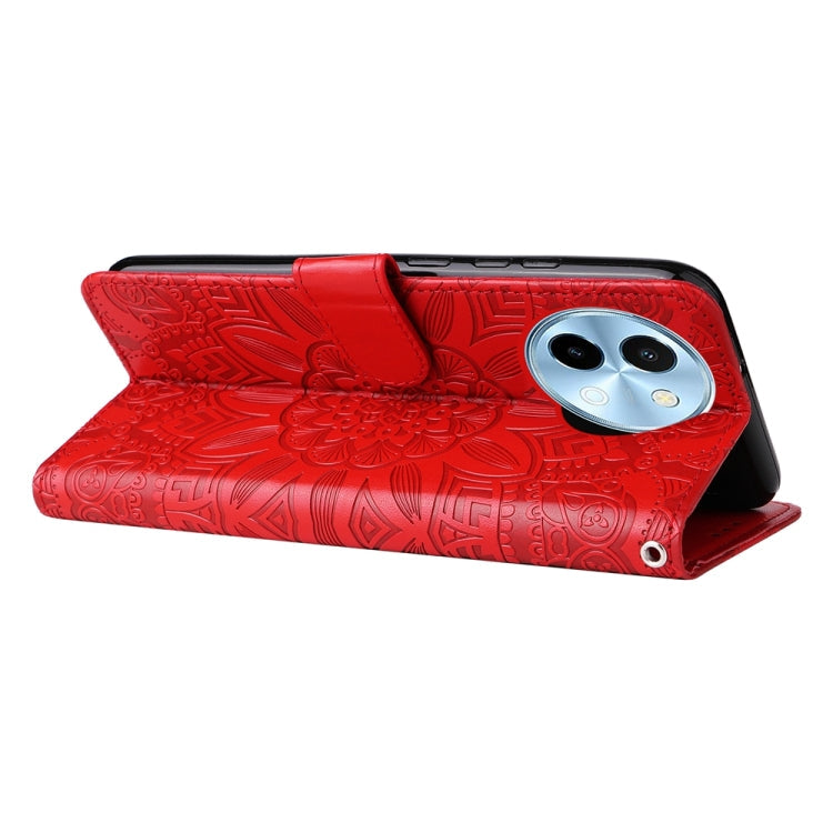Embossed Sunflower Leather Phone Case, For vivo Y200 / V29e Global, For vivo Y17s, For vivo Y36 4G / 5G Foreign, For vivo Y78 5G Foreign