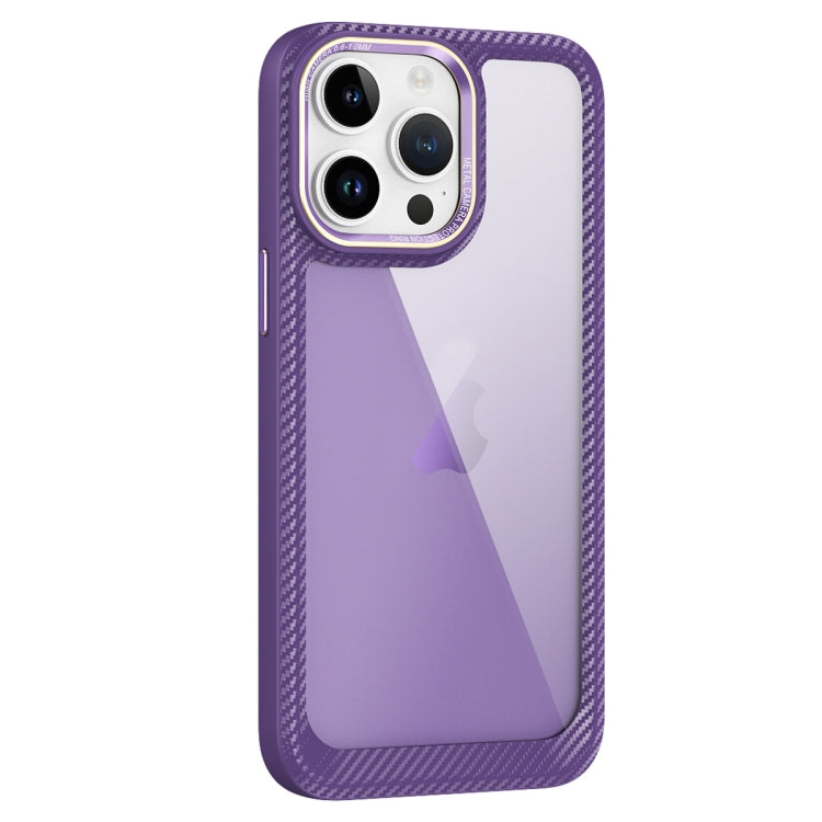 Carbon Fiber Transparent Back Panel Phone Case, For iPhone 14, For iPhone 14 Pro, For iPhone 14 Pro Max, For iPhone 13 Pro Max, For iPhone 13 Pro