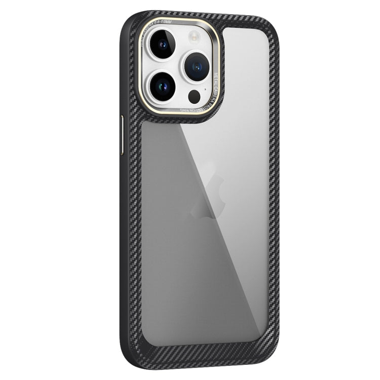 Carbon Fiber Transparent Back Panel Phone Case, For iPhone 14, For iPhone 14 Pro, For iPhone 14 Pro Max, For iPhone 13 Pro Max, For iPhone 13 Pro