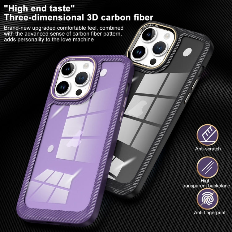 Carbon Fiber Transparent Back Panel Phone Case, For iPhone 13, For iPhone 12, For iPhone 12 Pro Max, For iPhone 12 Pro