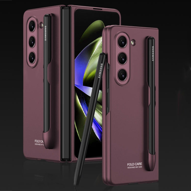 GKK Ultra-thin Full Coverage Phone Flip Case with Pen Slot, For Samsung Galaxy Z Fold5