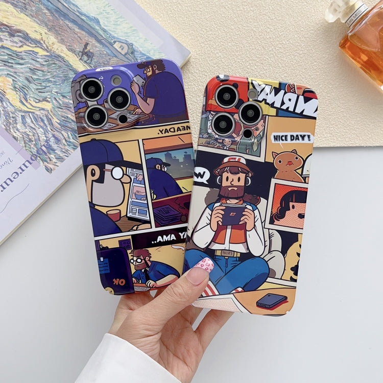 Painted Pattern Precise Hole PC Phone Case, For iPhone 14 Plus