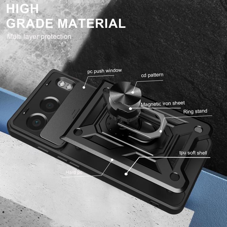 Sliding Camera Cover Design TPU+PC Phone Case, For OnePlus Nord CE4 Lite India, For OnePlus Nord CE4 Lite, For OnePlus Nord CE4 5G Global
