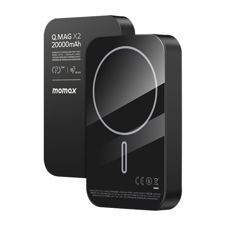 MOMAX Q.MAG X Portable Metal Magnetic Wireless Power Bank, 5000mAh, 20000mAh